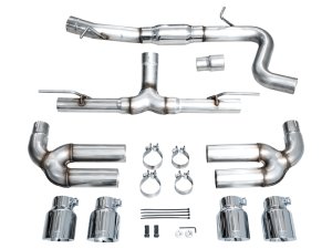 Audi S3 Performance Exhaust - AWE Tuning - Cat Back Track Edition - Chrome Silver - `22-`24 Audi S3 Performance Exhaust - AWE Tuning - Cat Back Track Edition - Chrome Silver - `22-`24